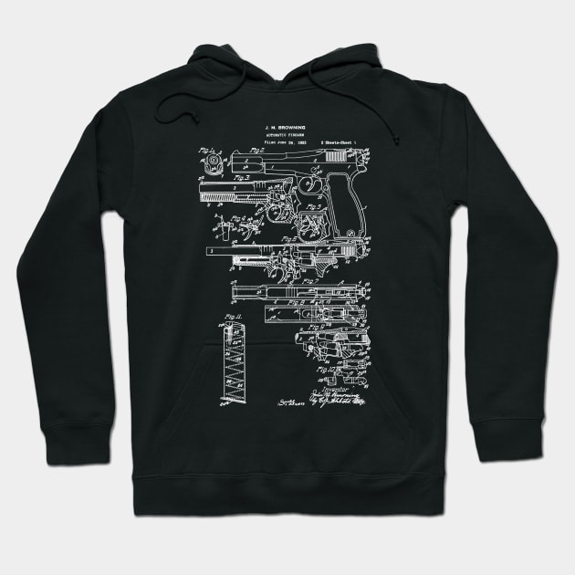 Browning Pistol 1927 Patent Hoodie by erock